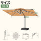 大型ガーデンパラソル カーキ 3×3m LEDライト付き UVカット 撥水 - Parasoru