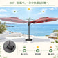ハンギングパラソル レッド フットペダル式360度回転の日陰調整機能 - Parasoru