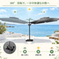 ハンギングパラソル ブラック フットペダル式360度回転の日陰調整機能 - Parasoru