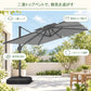 ハンギングパラソル シルバー 2層構造で風と熱気を逃がすLED付き角型パラソル - Parasoru