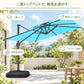  ハンギングパラソル ターコイズ 2層構造で風と熱気を逃がすLED付き角型パラソル - Parasoru