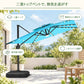 ハンギングパラソル ターコイズ 2層構造で風と熱気を逃がすLED付き角型パラソル - Parasoru