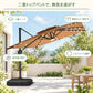 ハンギングパラソル カーキ 2層構造で風と熱気を逃がすLED付き角型パラソル - Parasoru